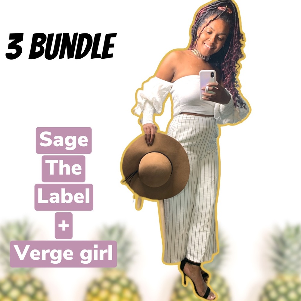 BUNDLE 3 Outfit Chic Verge Girl Sage Pants Crop 2